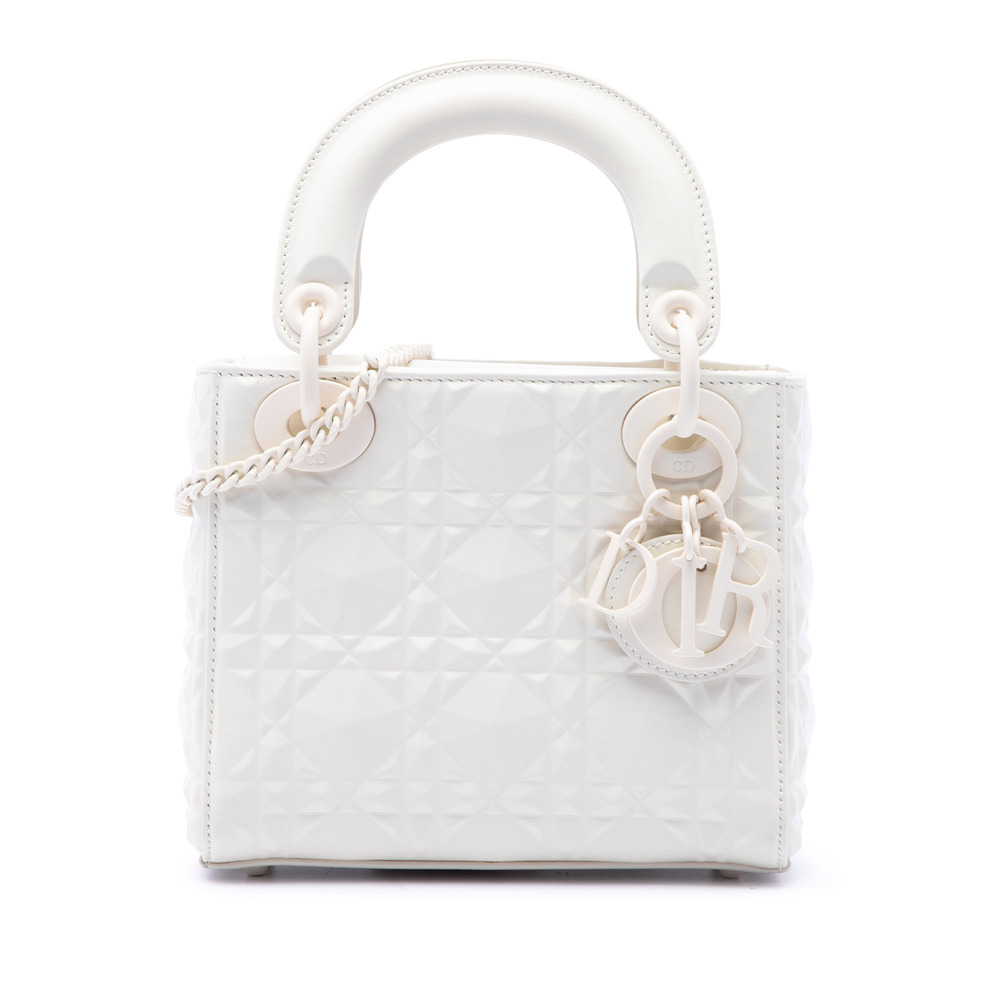 Pre-Loved Dior Mini Ultra Matte Calfskin Diamond Cannage Lady Dior